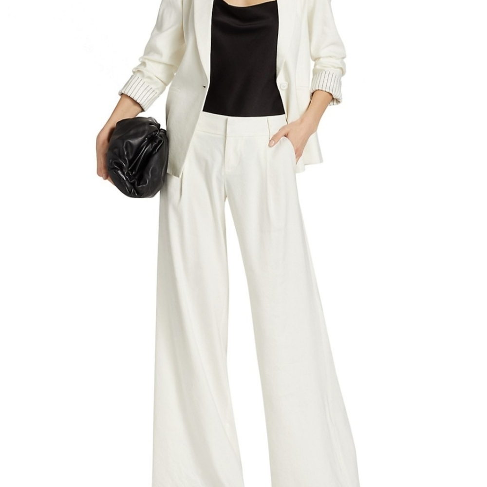 Alice + Olivia white linen pants Sz 10